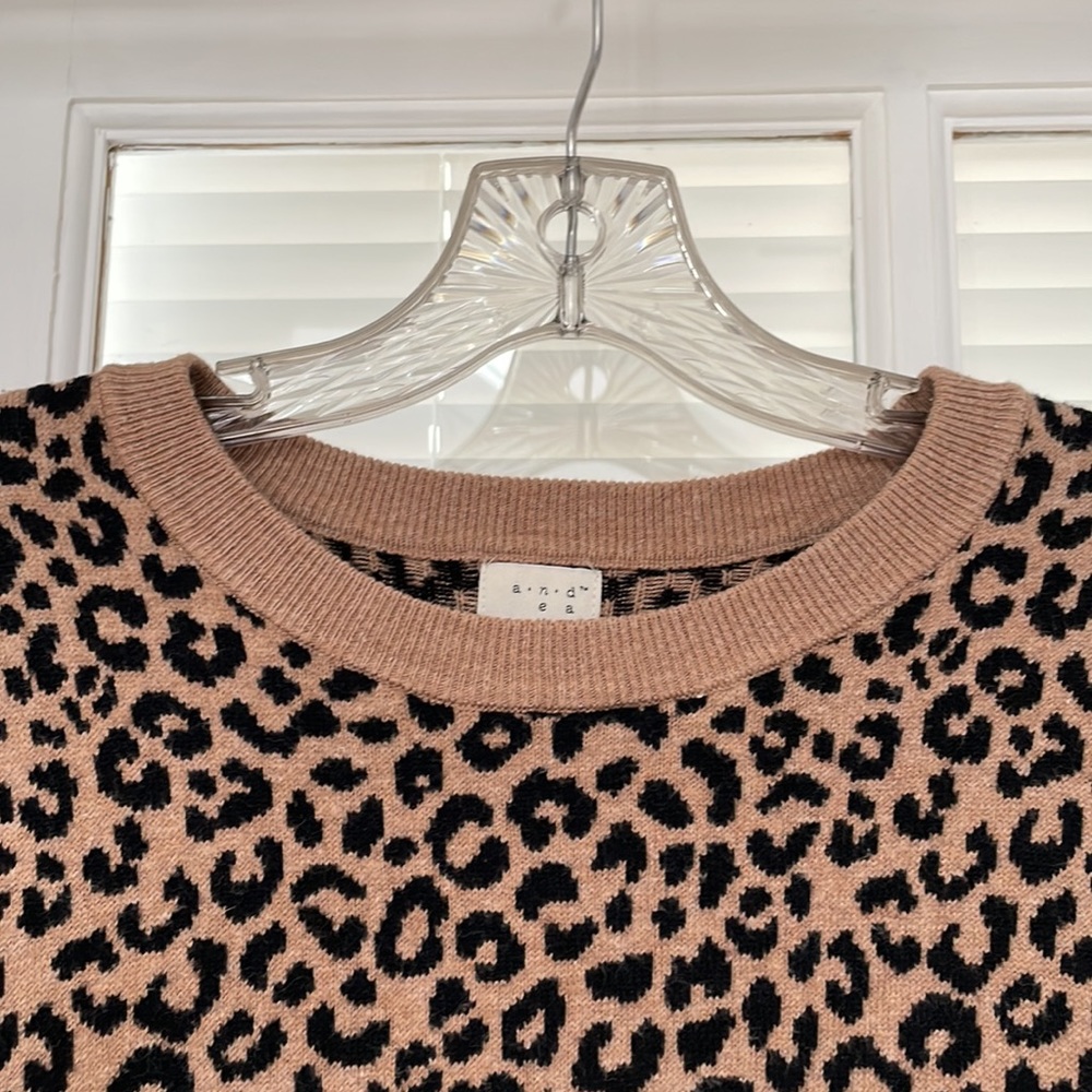 a new day Leopard Print Sweater - Tan and Black - Picture 6 of 7